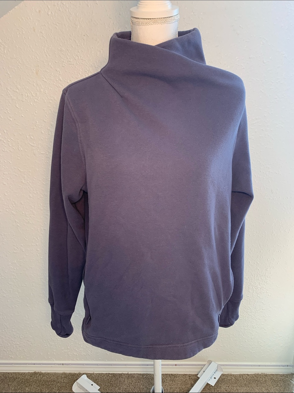 Athleta Women's Cozy Funnel Neck Sweatshirt in Dusty Purple